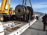 Rotor shaft on lowboy trailer ready to roll